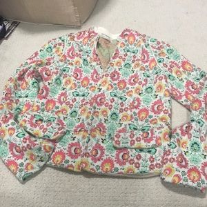 Aldomartins floral cropped intarsia blazer